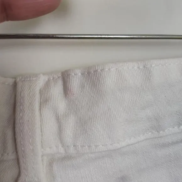 True Craft Skimmer Shorts Womens 24W White Denim Mid Rise Cuffed Stretch Plus - Picture 9 of 16